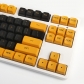 Yellow Black 104+45 CSA Profile PBT Doubleshot Keycap Set Cherry MX Mechanical Gaming Keyboard